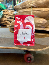 India Ratnagiri bag with sacks of green coffee